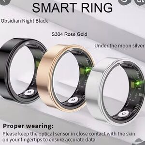 Smart Ring in Black, Rose Gold, and Silver